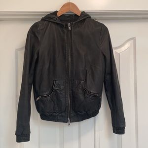 Muubaa Medium Genuine Leather Hooded Jacket